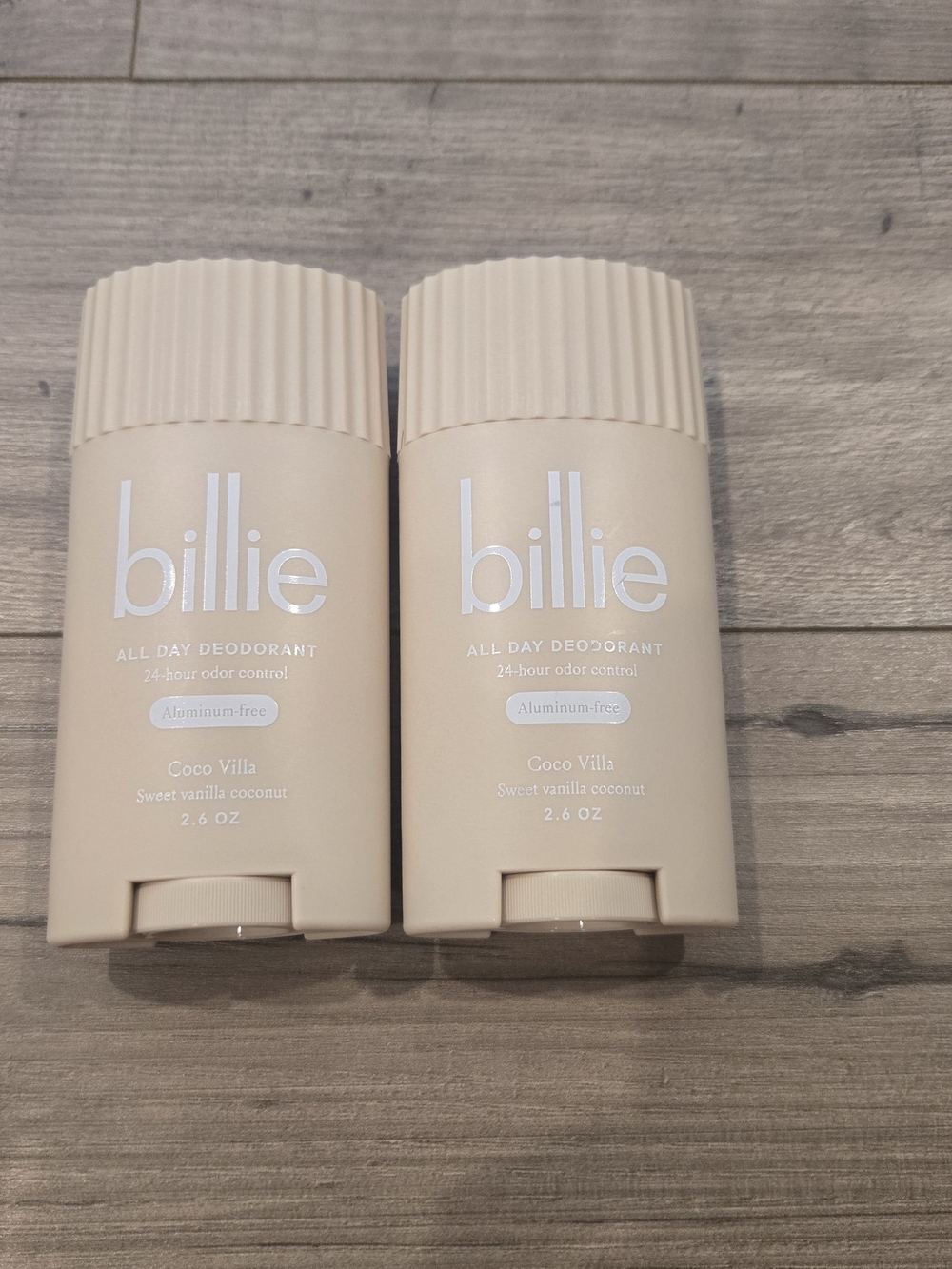 NWT 2PK Billie All Day Deodorant 24-hour Odor Protection Alum-free, Coco Villa